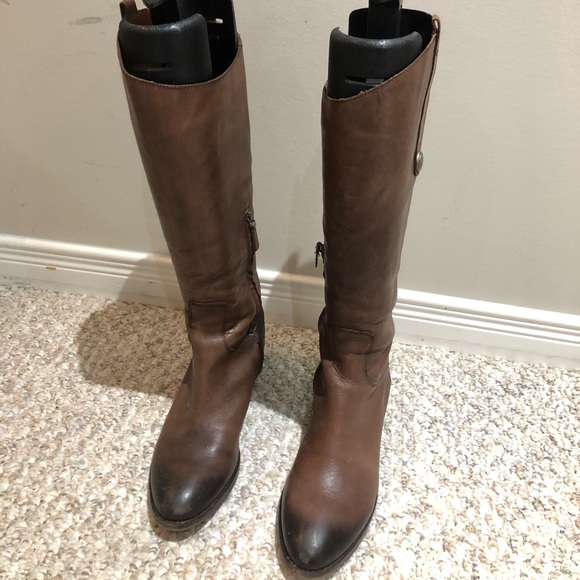 Arturo Chiang Brown Leather Knee High Riding Boots, Women’s 8M/38 - Picture 3 of 9